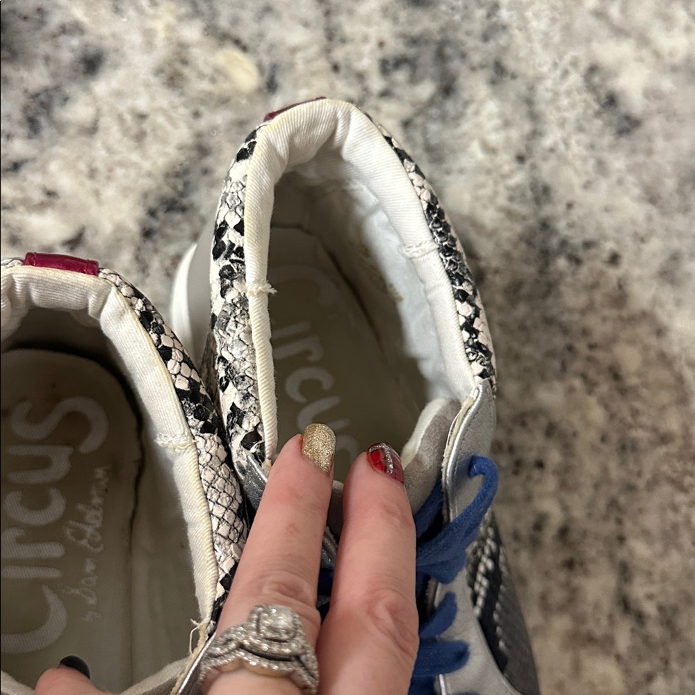 Same Edelman snake skin Stylish High-Top Sneakers‎ with Blue Laces - Picture 2 of 7